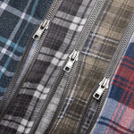 Flannel Shirt 7 Cuts Zipped Wide Reflection Shirt - Assorted
