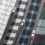 Flannel Shirt 7 Cuts Zipped Wide Reflection Shirt - Assorted