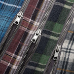Flannel Shirt 7 Cuts Zipped Wide Reflection Shirt - Assorted