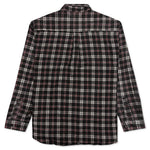 Ribbon Flannel Shirt - Black/Maroon