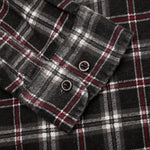 Ribbon Flannel Shirt - Black/Maroon