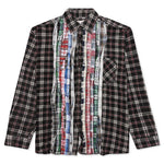 Ribbon Flannel Shirt - Black/Maroon