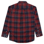 Ribbon Flannel Shirt - Brick/Navy