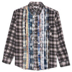 Ribbon Flannel Shirt - Grey/Burgundy