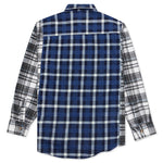 Ribbon Wide Flannel Shirt - Blue/White
