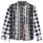 Ribbon Wide Flannel Shirt - Green/White
