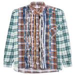 Ribbon Wide Flannel Shirt - Rust/Blue