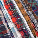 Ribbon Wide Flannel Shirt - Purple/Red