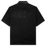 Boxy fit shirt in floral jacquard - Black