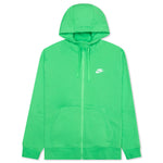 Sportswear Club Fleece Full-Zip Hoodie - LT Green Spark/LT Green Spark/White