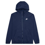 Sportswear Club Fleece Full-Zip Hoodie - Midnight Navy/White