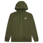 Sportswear Club Fleece Full-Zip Hoodie - Rough Green/White