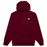 Sportswear Club Fleece Pullover Hoodie - Dark Beetroot/White