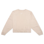 Sportswear Collection Essentials Women's Oversized Fleece Crew Sweatshirt - Sanddrift/White