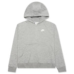 Sportswear Women's Club Essential 1/4 Zip Fleece Hoodie - Dark Grey Heather/White