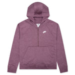 Sportswear Women's Club Essential 1/4 Zip Fleece Hoodie - Dark Wine/Heather