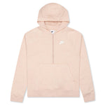 Sportswear Women's Club Essential 1/4 Zip Fleece Hoodie - Pink Oxford/Heather