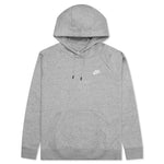 Sportswear Women’s Essential Fleece Pullover Hoodie - Dark Grey Heather/White