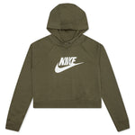 Sportswear Women's Essential Cropped Hoodie - Medium Olive/White