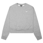 Women's Sportswear Essentials Fleece Crew - Dark Grey Heather/White