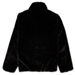 Women's Sportswear Faux Fur Jacket - Black/Fossil