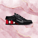 Nike x Martine Rose Women's Shox MR4 - Black/Metallic Silver/Comet Red