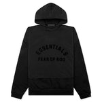 Nylon Fleece Hooded Sweater - Jet Black
