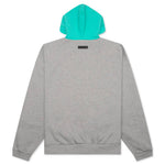 Nylon Fleece Hoodie - Dark Heather Oatmeal/Mint Leaf
