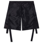 Belted Nylon Bermuda Cargo Shorts - Black