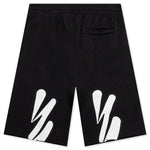 Wave Diag Sweatshorts - Black/White