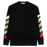 Diag Brushed Crewneck - Black/Multi