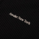 Open Knit Embroidered Polo - Black