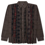Over Dyed Ribbon Shirt - Brown