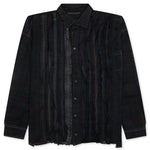 Over Dyed Ribbon Wide Shirt - Black