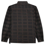 Over Dyed Ribbon Wide Shirt - Brown