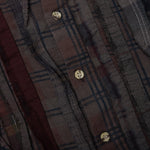 Over Dyed Ribbon Wide Shirt - Brown