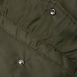 Oversized Curved Hem Bomber Jacket - Olive
