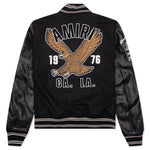 Oversized Eagle Varsity Jacket - Black