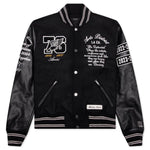 Oversized Eagle Varsity Jacket - Black