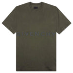 Oversized Fit Givenchy Embroidery T-Shirt - Greyish Green