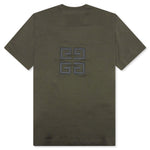 Oversized Fit Givenchy Embroidery T-Shirt - Greyish Green