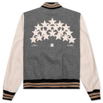 Oversized Stars Varsity Jacket - Grey