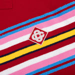 Oversized Striped Polo - Multi Dark Red