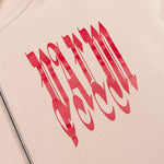 Gothic Logo Zipped Crew - Light Beige/Red