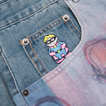 Painted Panel Shorts - Light Wash