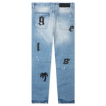 Light Wash Logo Patch Reg 5 Pockets Pant- Light Blue