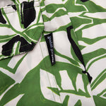 Macro Hibiscus Swim Shorts - Green/White