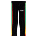 Rainbow Chenille Track Pants - Black/White