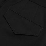 Wide Leg Gabardine Wool Trousers - Black