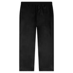 Melton Wool Trousers with Drawstring at Hems - Black